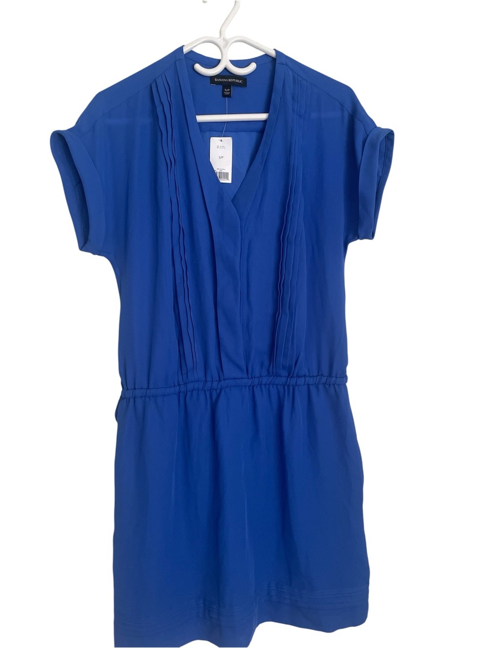 Banana Republic Cobalt Blue V-Neck Short Sleeve Dress